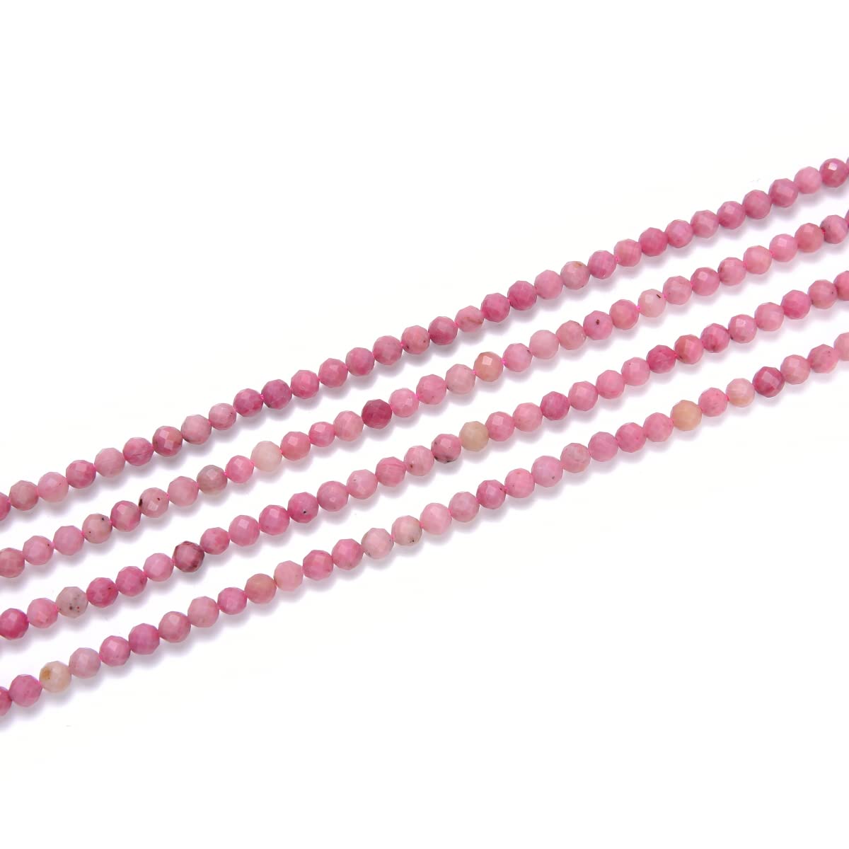 Adabele 30 Inch Natural Red Rhodochrosite Healing Gemstone 3mm (0.12 Inch) Tiny Small Faceted Round Loose Beads Stone Spacer (240-260pcs Total) for Craft Jewelry Making GK3-13