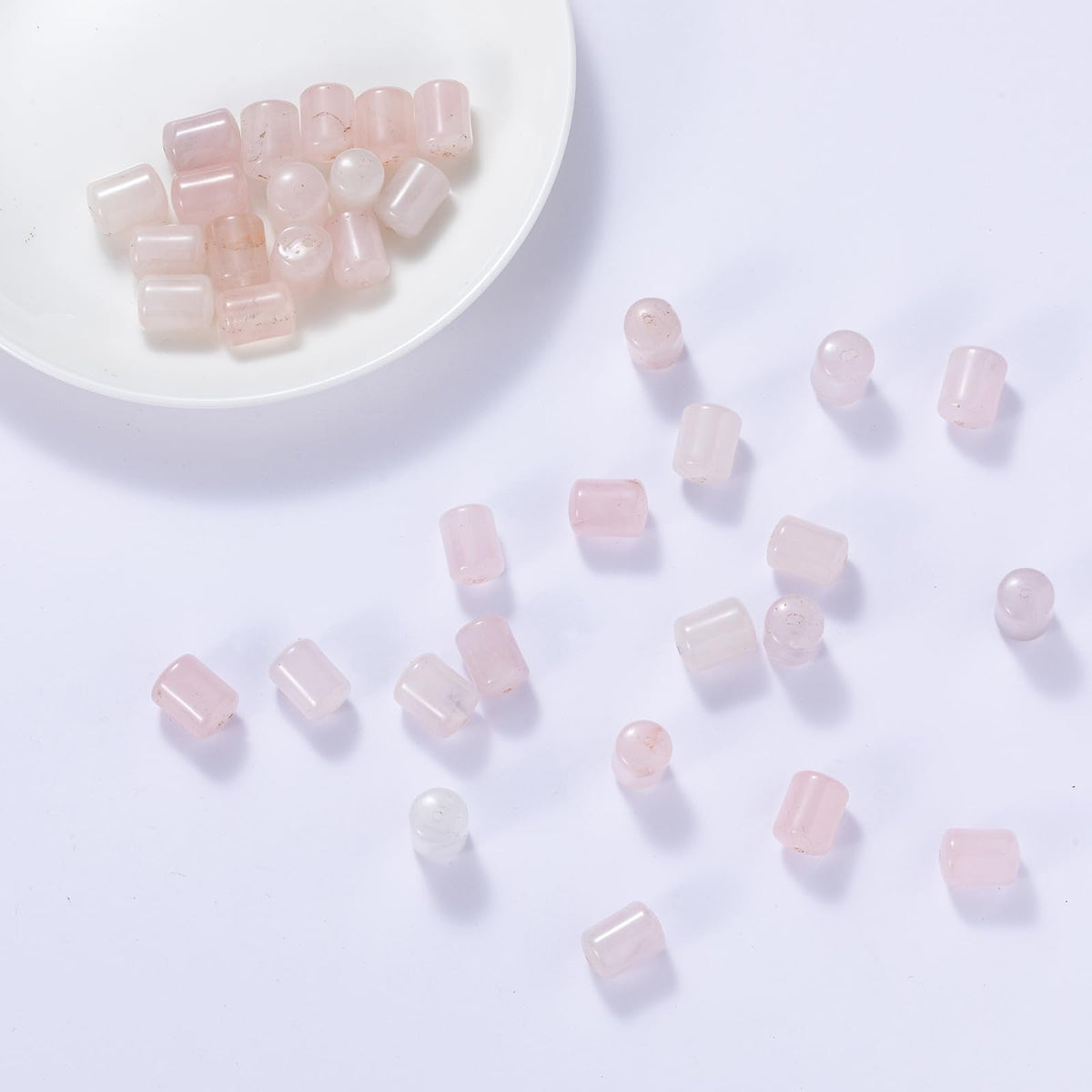 Natural Rose Quartz Crystal Cylinder Tube Beads 10x14mm 38cm/str Loose Semi Gemstone Stone Beads for Making Bracelets Necklace