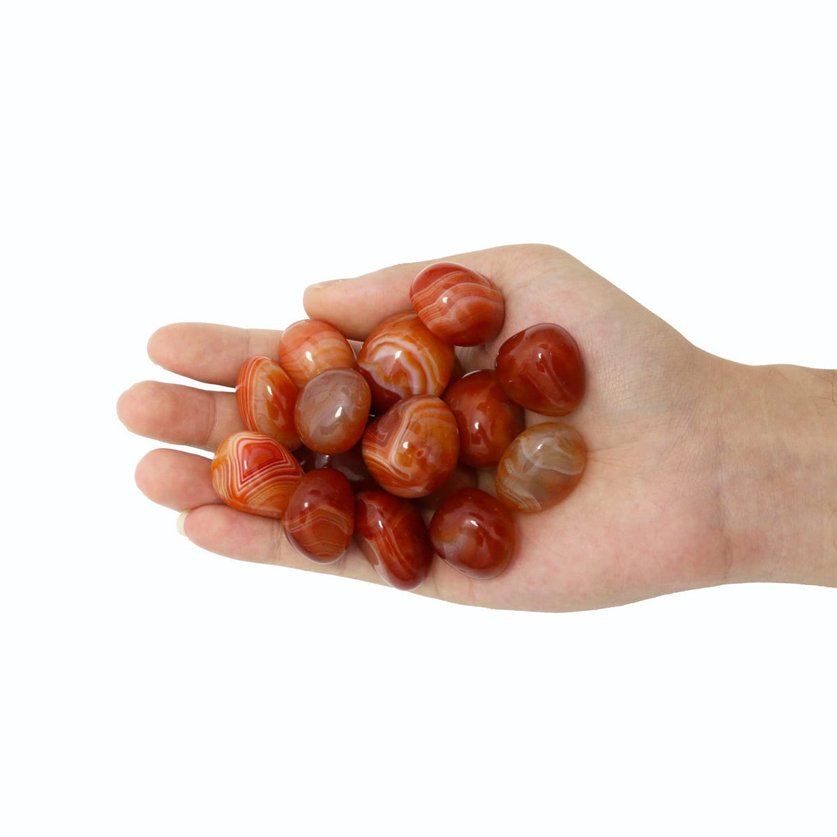 Namzi 10 Packs of Brazilian Tumbled Polished Natural Carnelian Crystal, Crystals and Healing Stones Quartz Bulk for Wicca, Reiki, Healing Energy, Chakra Stones, Witchcraft Supplies(0.5LB)