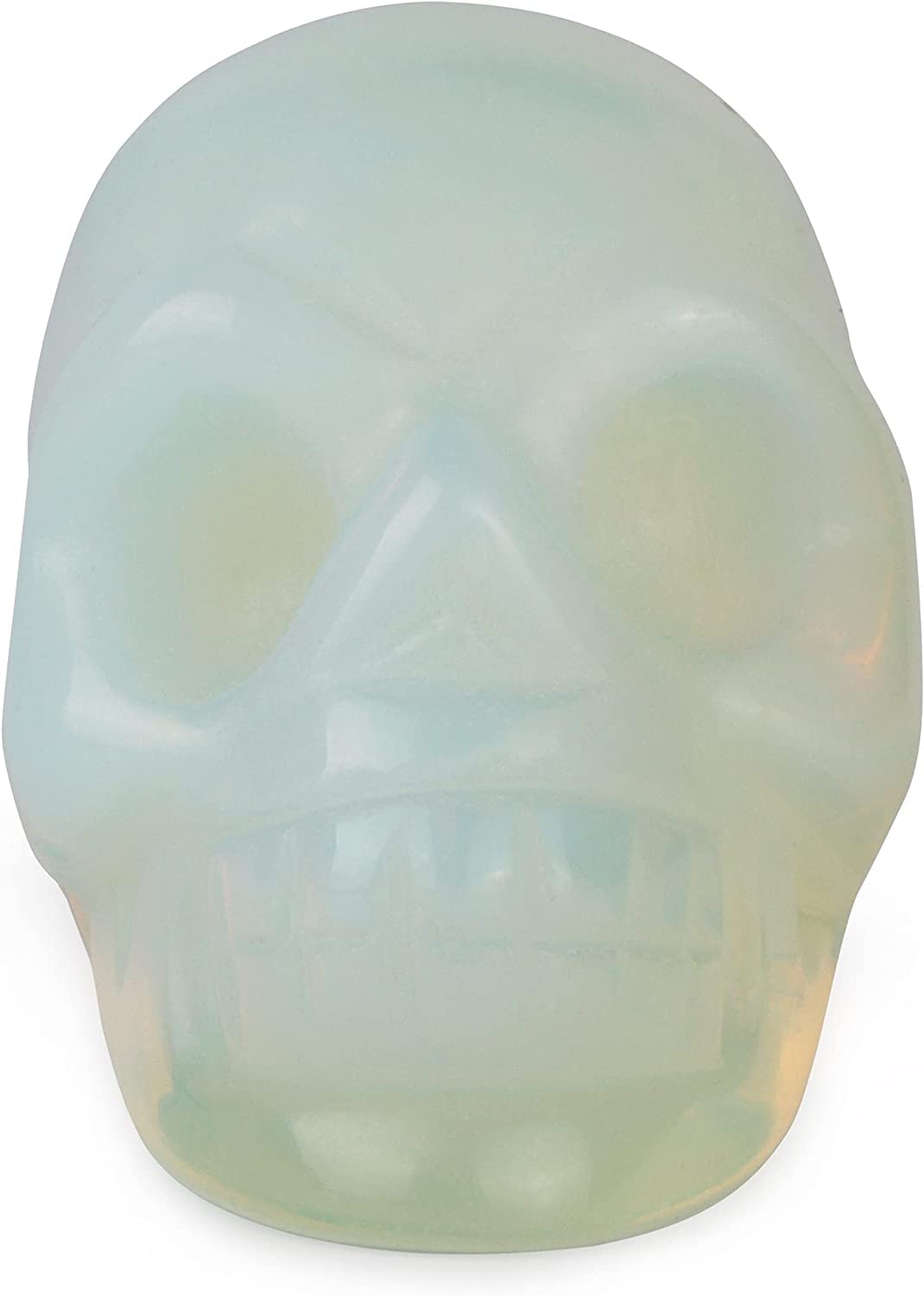 Artistone 2.0" Opalite Crystal Skull Head Decor Statue Crystals and Healing Stones,Carved Skull Halloween Decor Figurine Collectible Reiki Sculpture for Kitchen,Home,Art Room