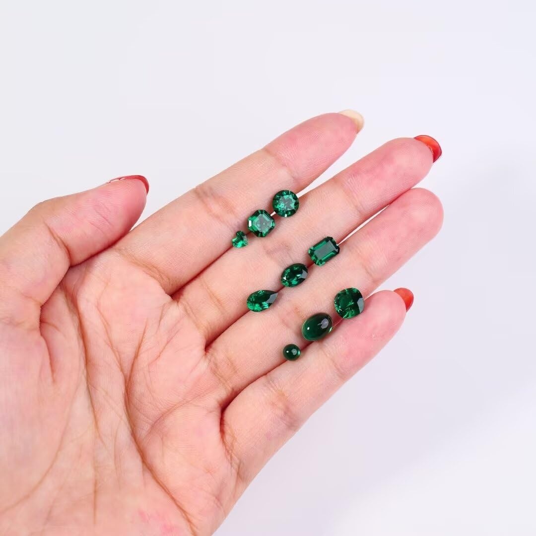 1PCS 6 * 8mm Emerald Laboratory Cultivates Zambian Emerald about 1CT