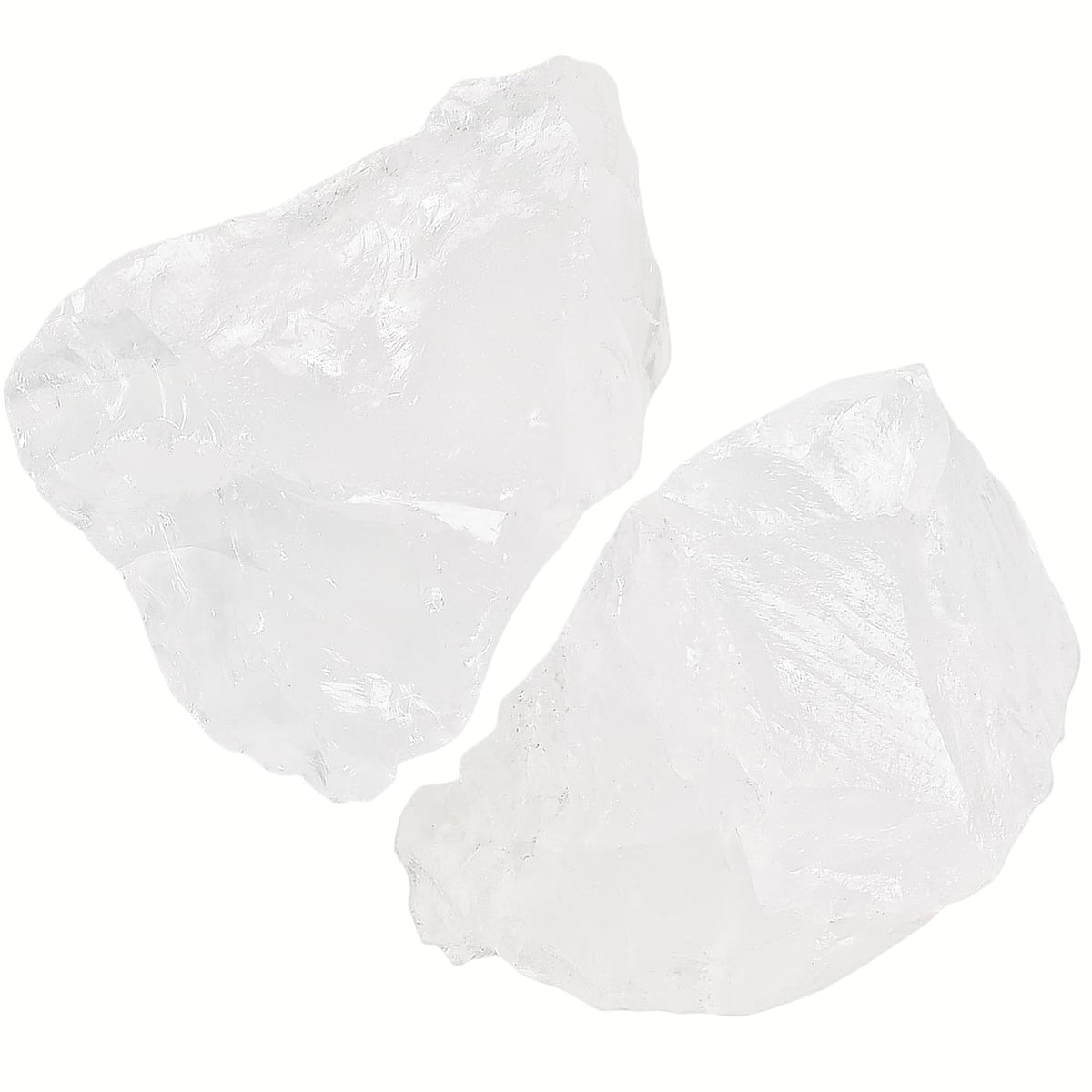 NUKAYAI 2Pcs Clear Quartz 1.8-2.2" Large Raw Crystals Natural Healing Stones Rough Rocks Clear Quartz Crystal for Polishing Wicca Reiki Decoration Tumbling DIY Wire Wrapping Rock Gifts