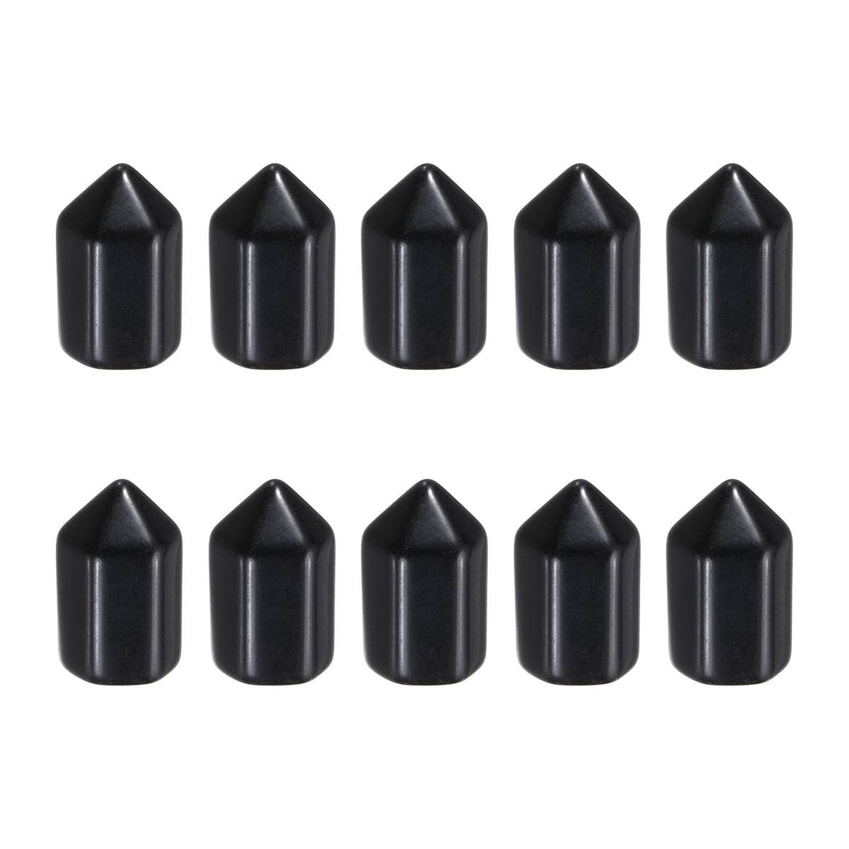 MECCANIXITY Crystals Wands Black Obsidian Hexagonal Faceted Single Points Towers Pocket Polished Stone Bulk for Energy Chakra Meditation Crystal Healing, 15 x 25mm (Black),5Pcs