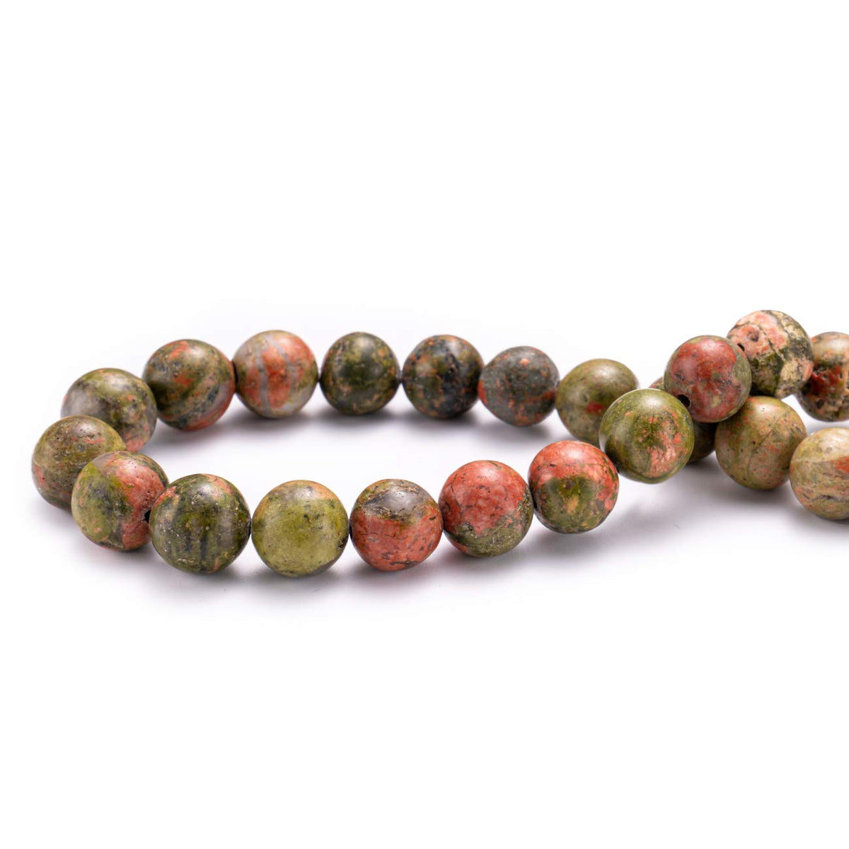 BEADIA Natural Unakite Stone Round Loose Semi Gemstone Beads for Jewelry Making 8MM 44PCS