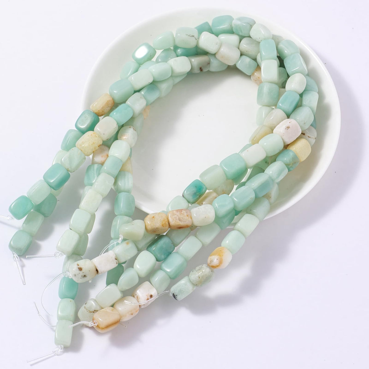 Natural Large Amazonite Cube Stone Beads 8x11mm 38cm/str Loose Semi Gemstone Stone Square Beads for Making Bracelets Necklace