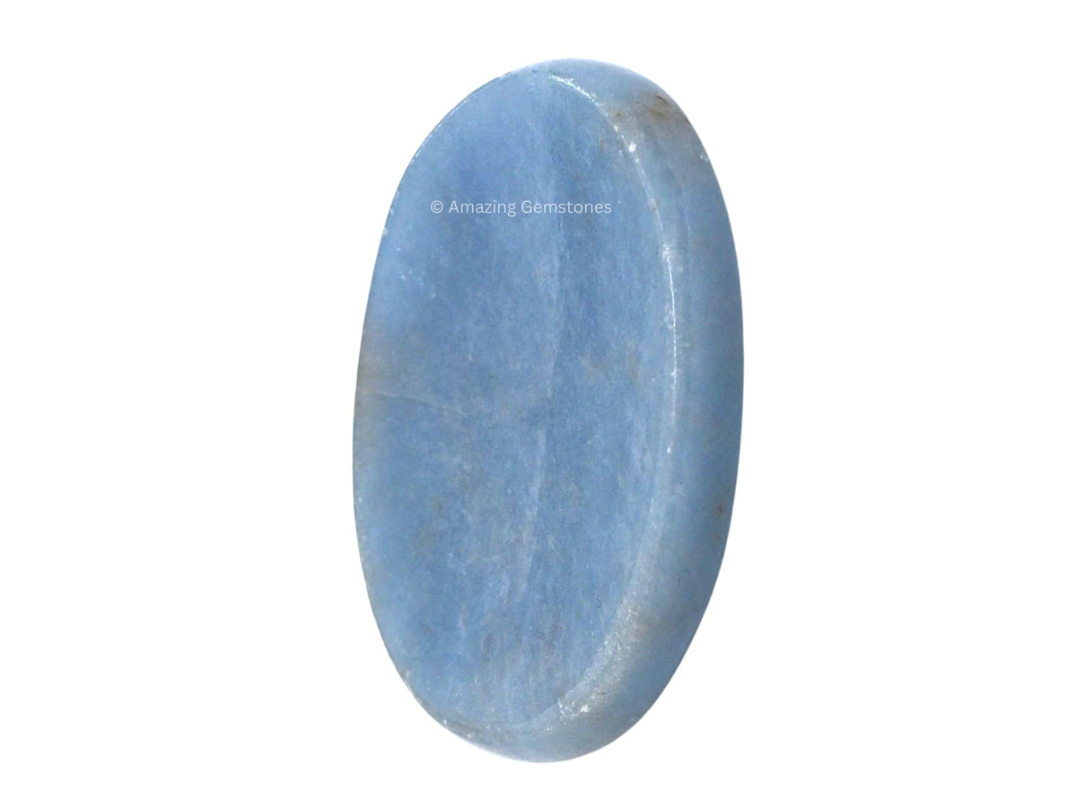 Amazing Gemstone Angelite Worry Stone Crystals & Healing Stones - Worry Stones for Stress Relief Gifts - Piedra Crystal Fidget for Meditation, Relaxation - Unique Stocking Stuffers and Gifts