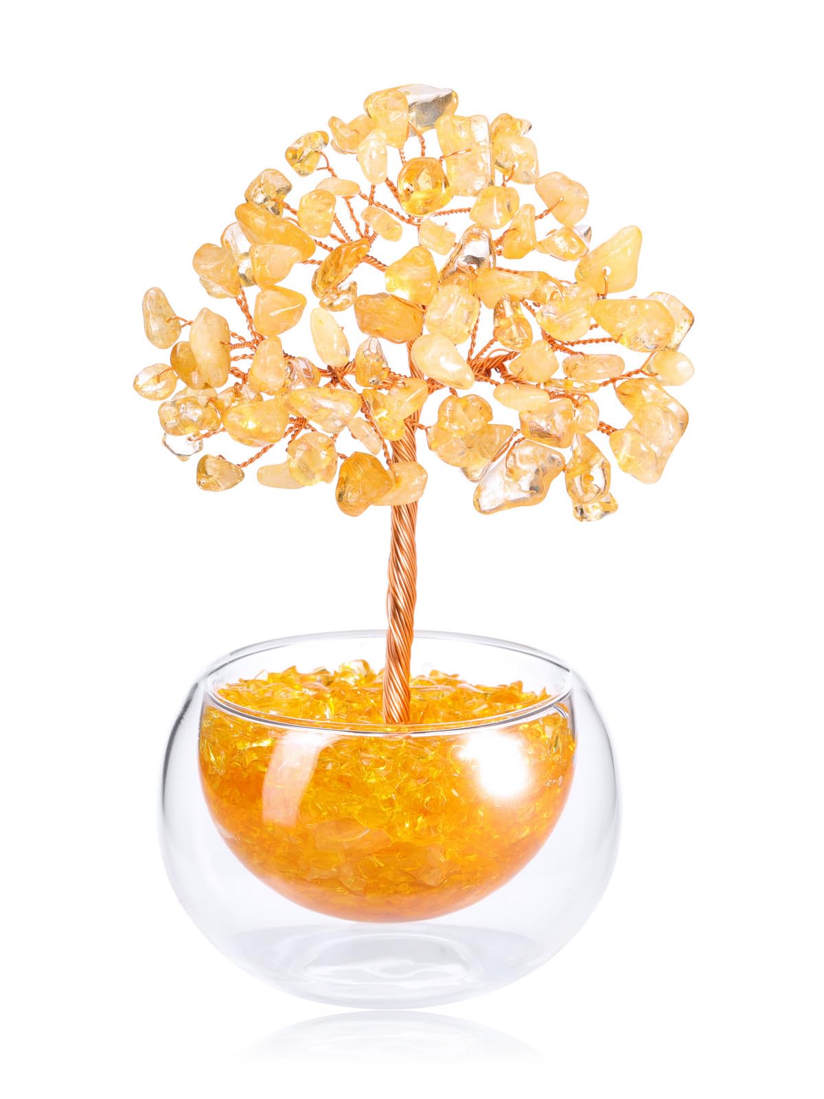 PESOENTH Citrine Crystal Tree of Life Gifts for Women Mom Birthday,Citrine Stone Tree Gem Tree for Positive Energy Good Luck Spiritual Home Room Decor Gifts