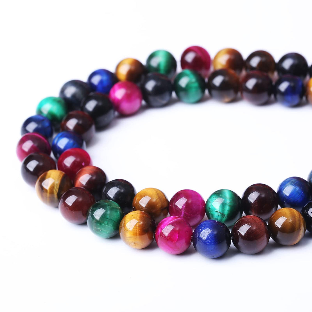 60PCS 6MM AAA Colorful Tiger Eye Stone Beads Natural Gemstone Bead Crystal Healing Energy Jewelry Making DIY 15 inches