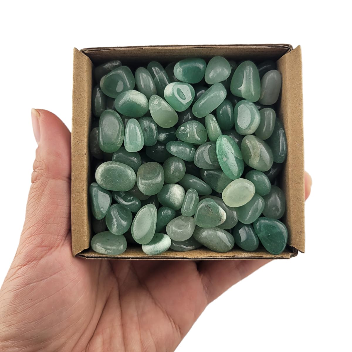 1,000 Carats Green Aventurine Handpicked Tumbled Stones Crystals Chips 0.2''-0.5'' Bulk Pocket Stones for Healing, Reiki, Meditation, Witchcraft and Home Decorations (Green Aventurine)