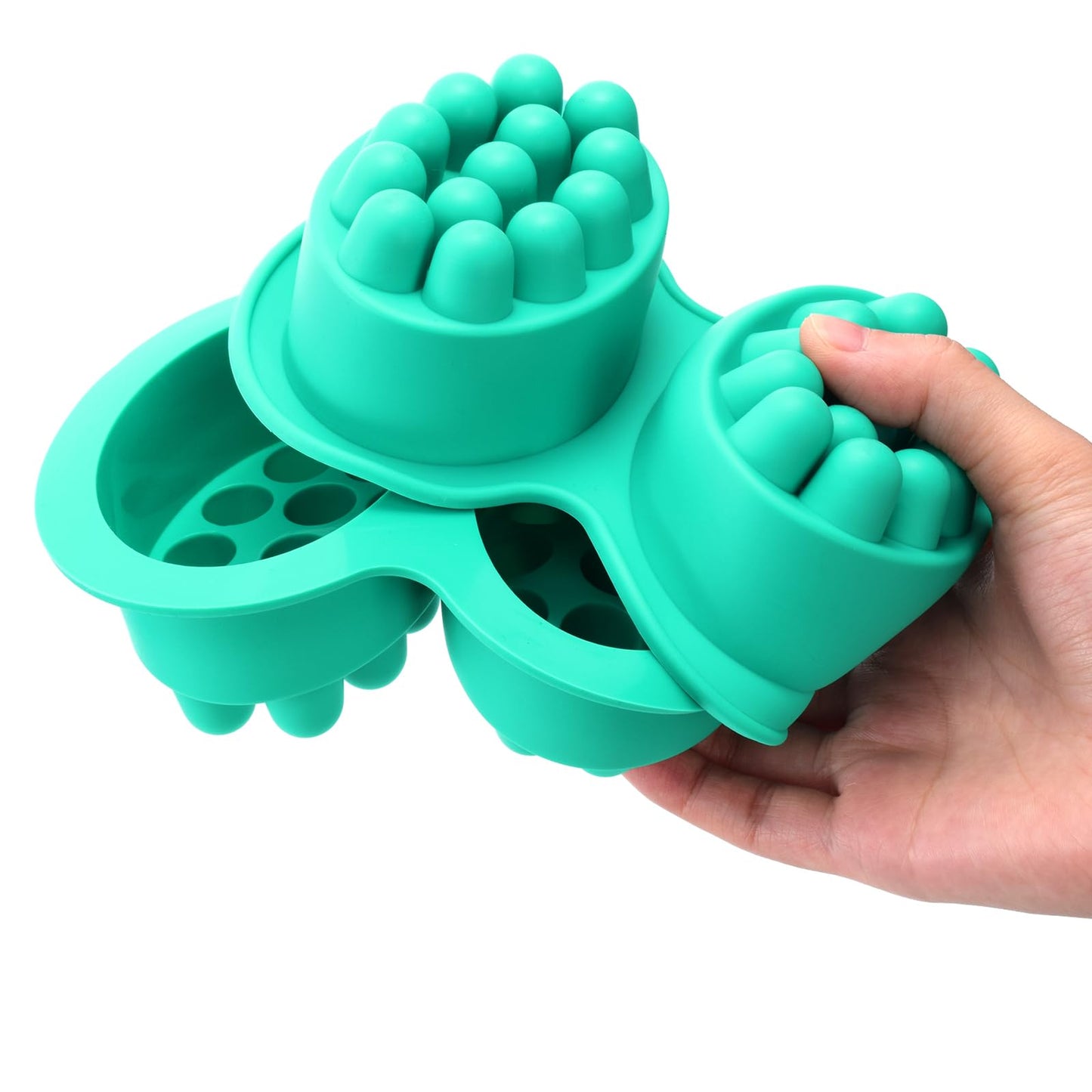 Hedume 4 Pack Silicone Massage Bar Soap Molds, SJ 4 Cavity Silicone Massage Molds, Nonstick & BPA Free, Handmade Soap Molds for Soaps Making