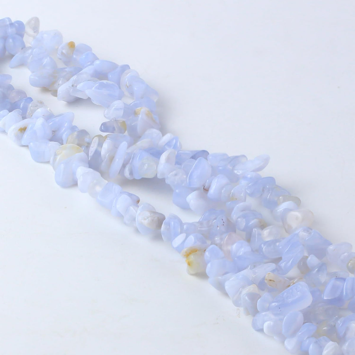 31 inches Chip Stone Loose Gemstones Beads Drilled Strand for Jewelry Making (Blue Lace)