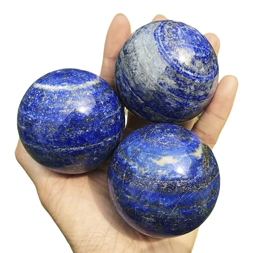 4-5cm/1.57-1.96inch Natural Crystal Spheres Lapis Lazuli Polished Divination Ball Decorative Sphere Reiki Healing Crystals Ball Healing Stone Crafts (40-50mm, Lapis Lazuli)