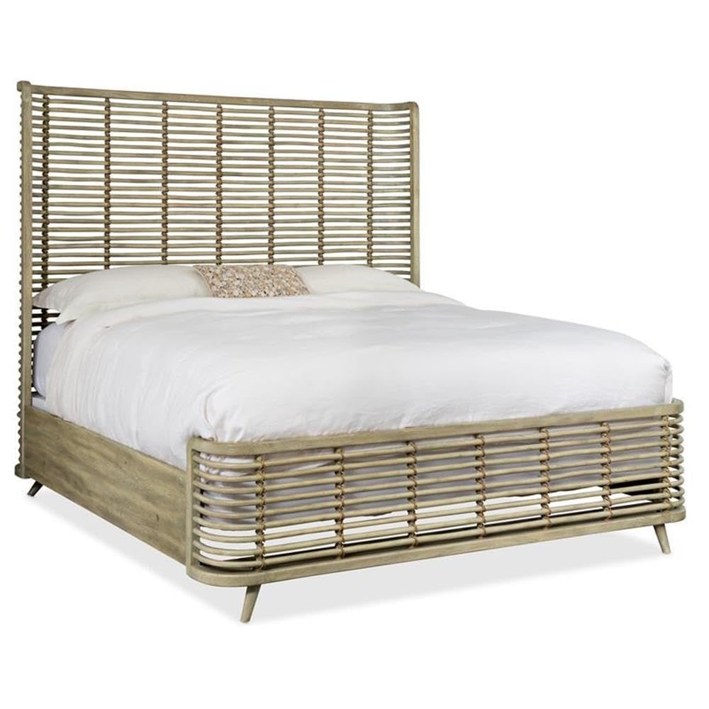 Hooker Furniture Surfrider Coastal California King Rattan Bed with Jute Rope