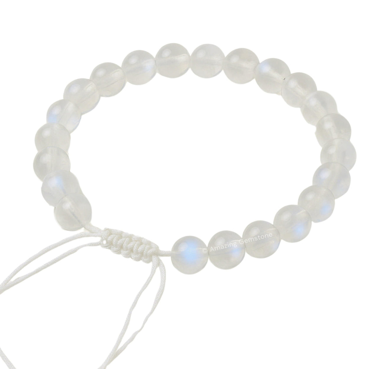 Amazing Gemstone Premium Rainbow Moonstone Bracelet for Women Men's Gifts - Protection Healing Crystal Bracelet - 8mm Gemstone Beaded Adjustable Bracelet Pulseras Para Hombres Mujer Stocking Stuffers