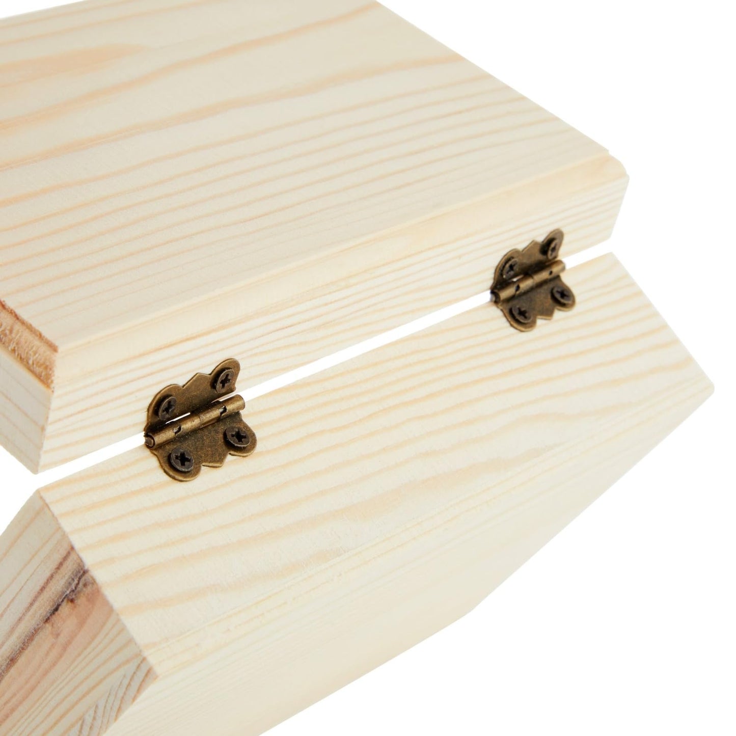 Bright Creations Wooden Boxes - 4 Pack, 5.5 x 3.5 x 2 in, Unfinished Pinewood - Wood Box with Hinged Magnetic Lid - DIY Crafts & Storage