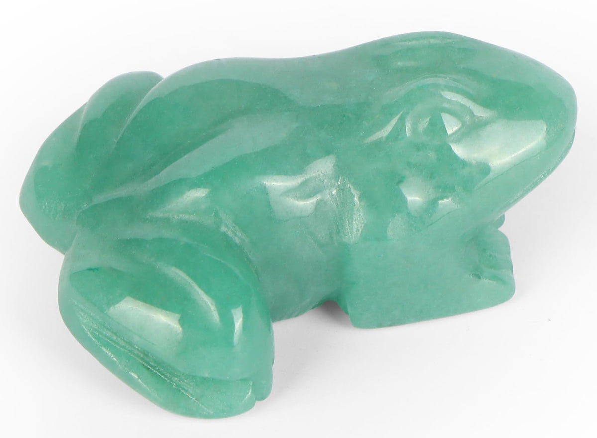 SMQ 2 inch Crystal Frog, Natural Green Aventurine Frog Figurine, Hand Carved Frog Statue Decor, Healing Stone Crystal Animal Statue with Gift Box