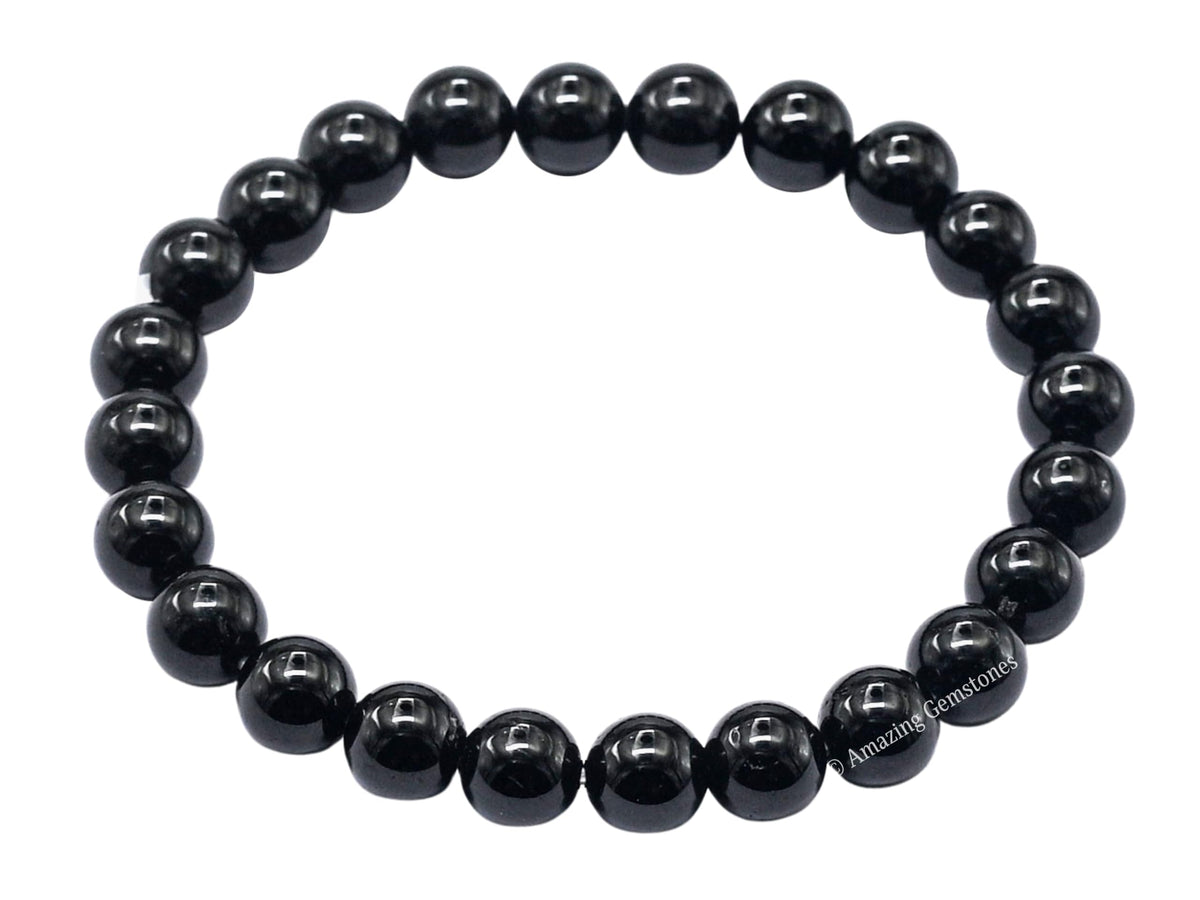 Amazing Gemstone Crystal Bracelet for Women Men's Gifts - Protection Healing Crystal Bracelet - 8mm Gemstone Beaded Stretchable Bracelet Pulseras Para Hombres Mujer Stocking Stuffers Mothers Day Gift (Black Tourmaline)