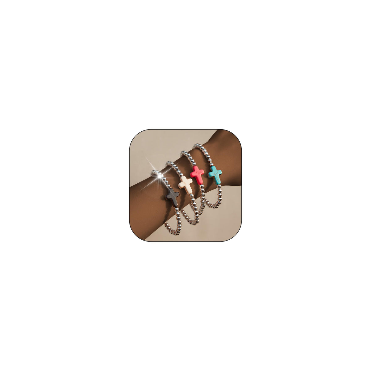 Harry and Henry Gold Beaded Bracelets for Women Non Tarnish Dainty Pearl Beaded Bracelet Cross Stack Stretch Bracelets for Women Trendy Gifts 2025 Easter Basket Stuffers