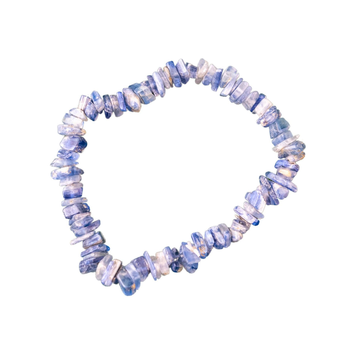 Down To Earth Blue Kyanite Natural Gemstone Bracelets, Chakra Crystal Healing Chip Stretch Bracelets, Stretch Bracelets for Women (Blue Kyanite)