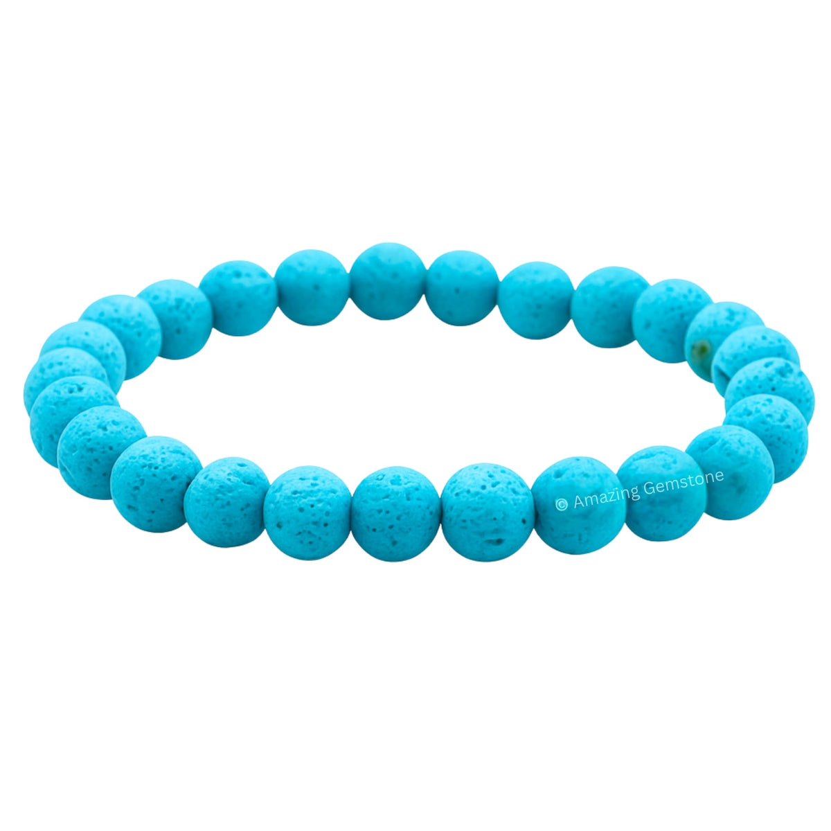 Amazing Gemstone Crystal Bracelet for Women Men's Gifts - Protection Healing Crystal Bracelet - 8mm Gemstone Beaded Stretchable Bracelet Pulseras Para Hombres Mujer Stocking Stuffers Mothers Day Gift (Turquoise Blue Lava)