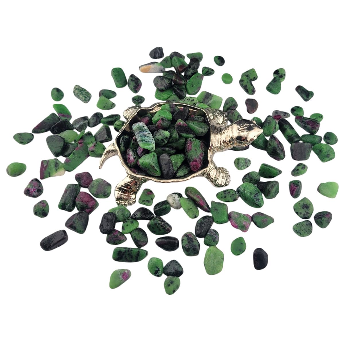 1,000 Carats Ruby in Zoisite Handpicked Tumbled Stones Crystals Chips Bulk Pocket Stones for Healing, Reiki, Meditation, Witchcraft and Home Decorations (Ruby in Zoisite)