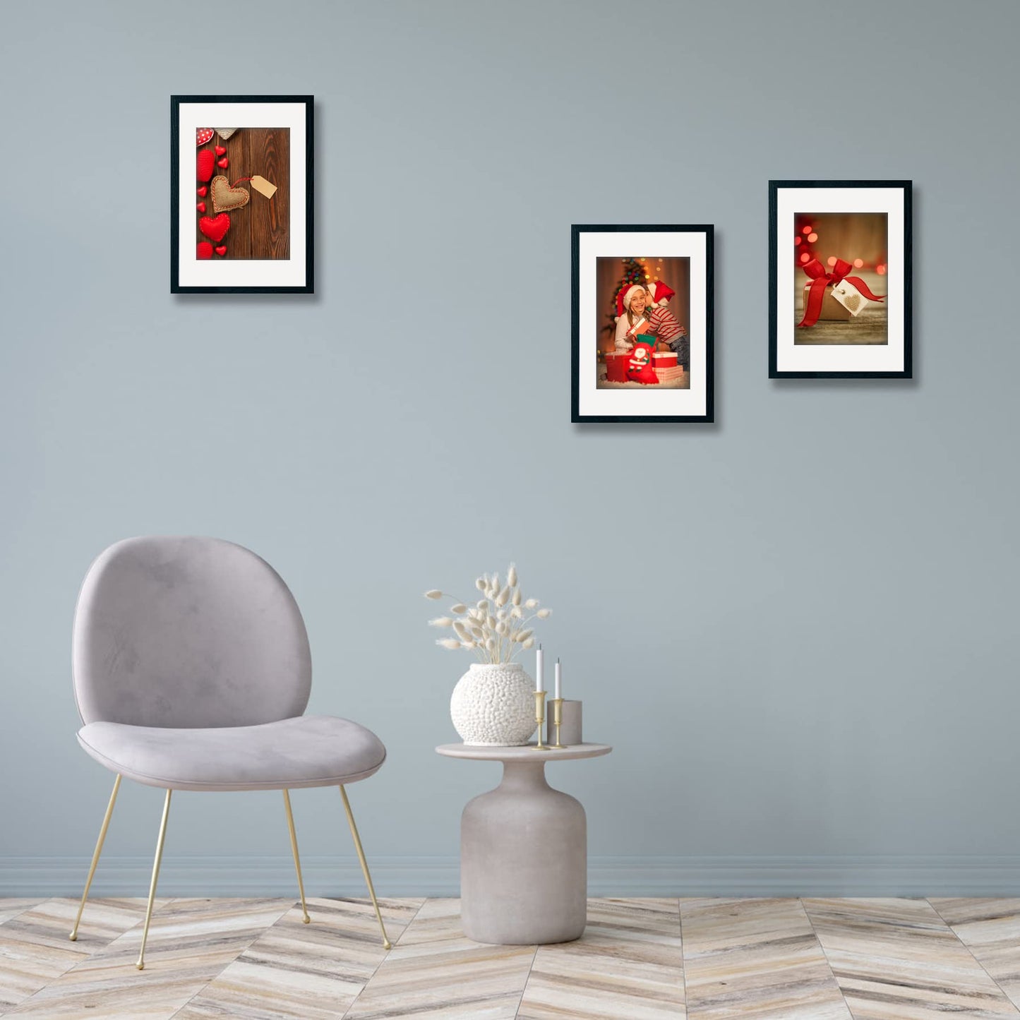 YK Artwood 12x16 Picture Frame 3 Pack Wood Black Poster Frame Set of 3 Display Pictures 8.5x11 with Mat or 12x16 without Mat For Poster Print Photo Diamond Painting Wall Frame Photo Frames with