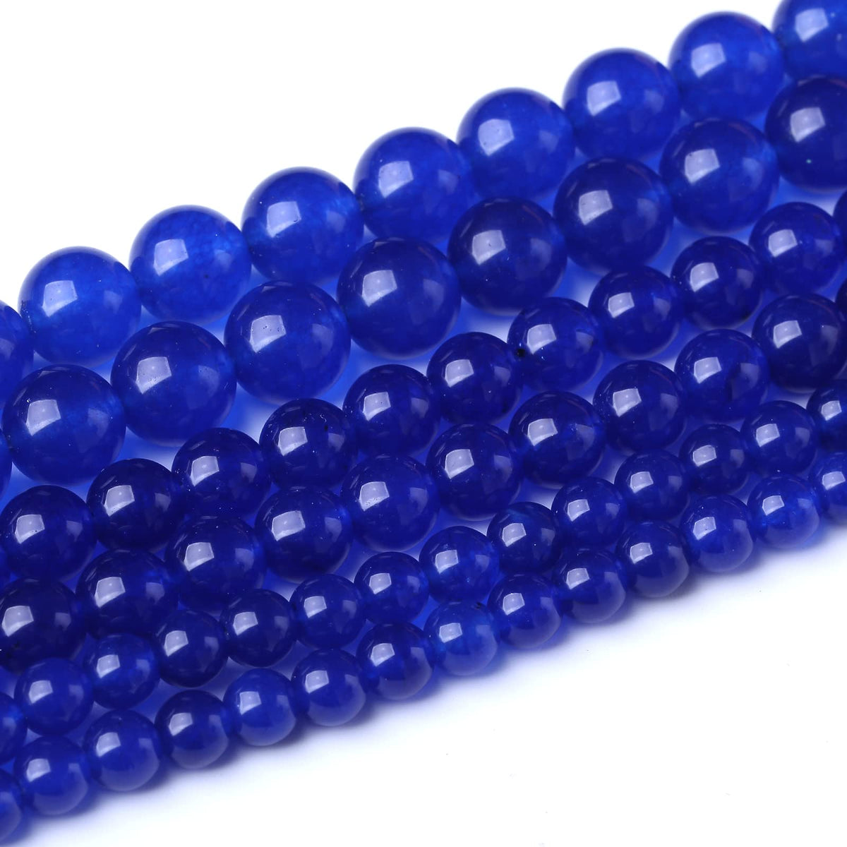 Tiger Eye Round Loose Beads Natural Gem Beads Crystal Energy Stone Beads for Jewelry Making 15" (Blue Chalcedony, 10MM)