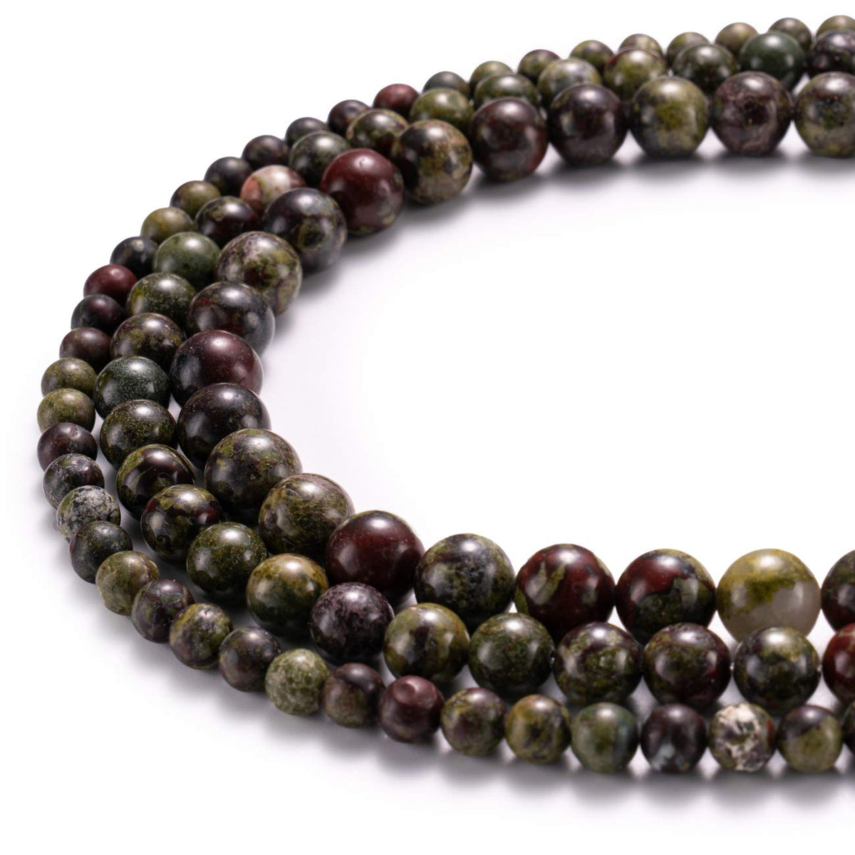 BEADIA Natural Dragon Blood Stone Round Loose Semi Gemstone Beads for Jewelry Making 6MM 61PCS