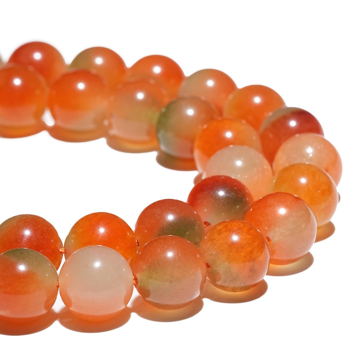 8mm Natural Peacock Agate Chalcedony Gemstone Beads Polished Round Smooth Stone Beads for Bracelets Jewelry Making 15inch Loose Beads