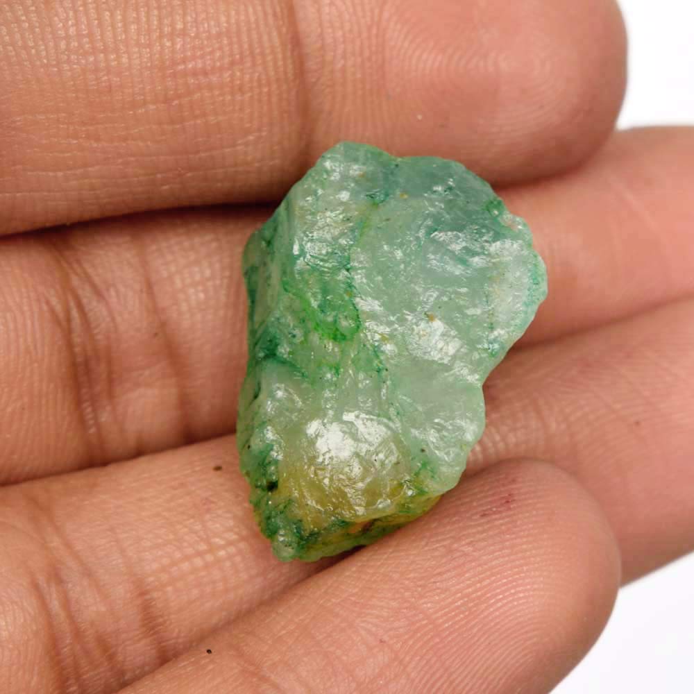 Untreated Raw Rough Emerald 33.05 Ct. Certified Uncut Healing Crystal Natural Green Emerald Gem