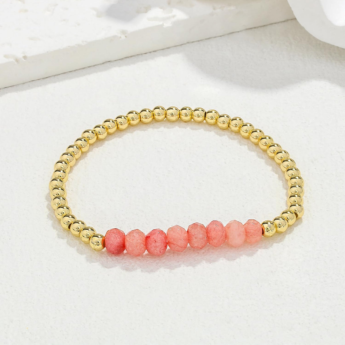 KELITCH Women Silver Stretch Bracelets Turquoise Beaded Bracelet Agate Crystal Cuff Bracelets