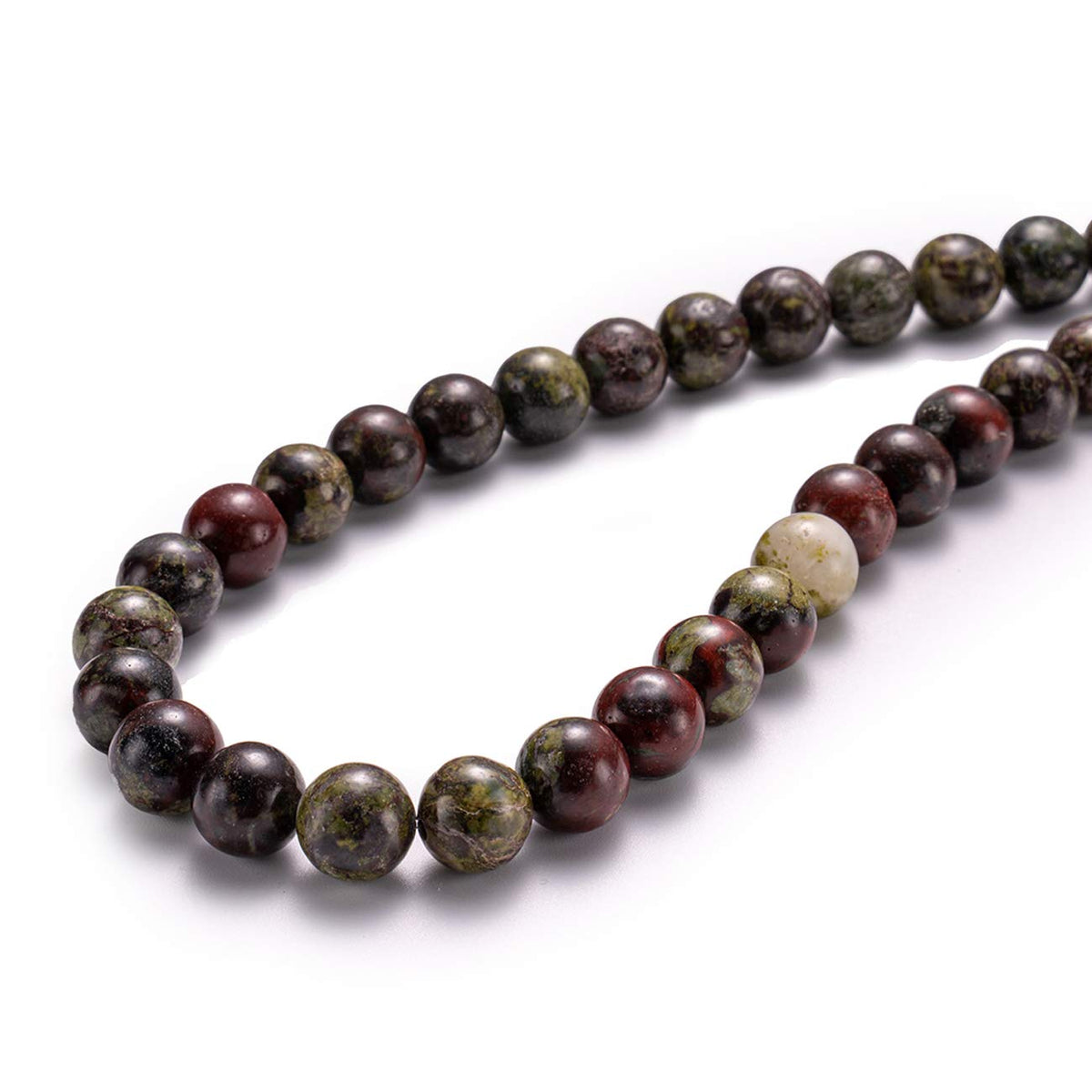 BEADIA Natural Dragon Blood Stone Round Loose Semi Gemstone Beads for Jewelry Making 6MM 61PCS