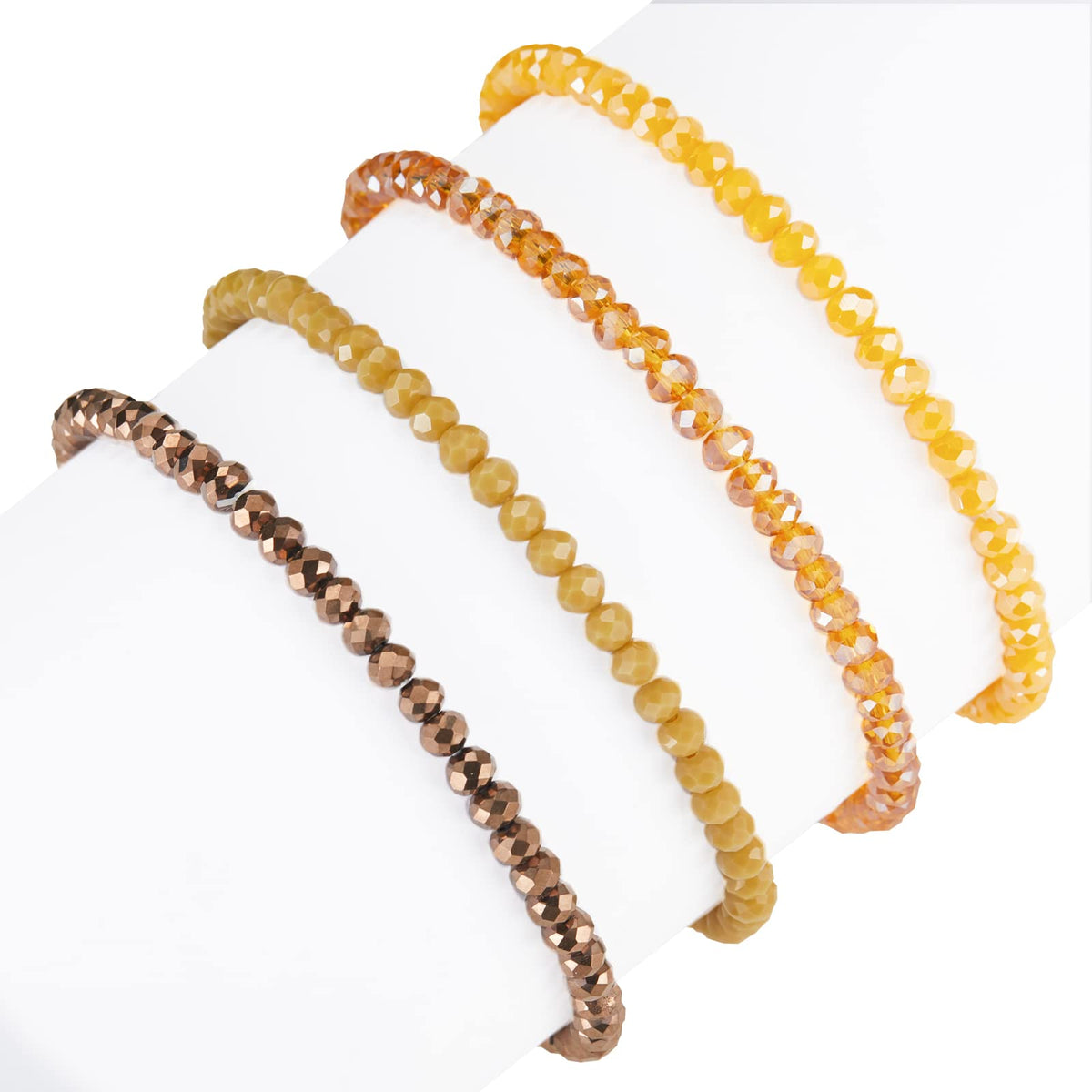 Noessla Beaded Boho Stretch Bracelet Colorful Stackable Crystal Beads Bracelets Trendy Costume Jewelry Mothers Day Gifts for Women(Yellow)
