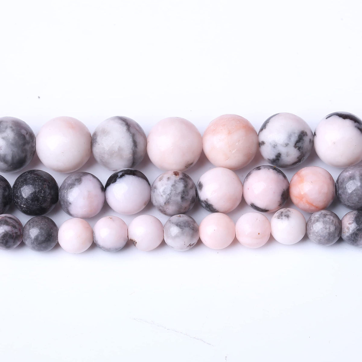10MM Pink Zebra Jaspers Round Loose Beads Natural Gem Beads Crystal Energy Stone Beads for Jewelry Making DIY Bracelet Necklace