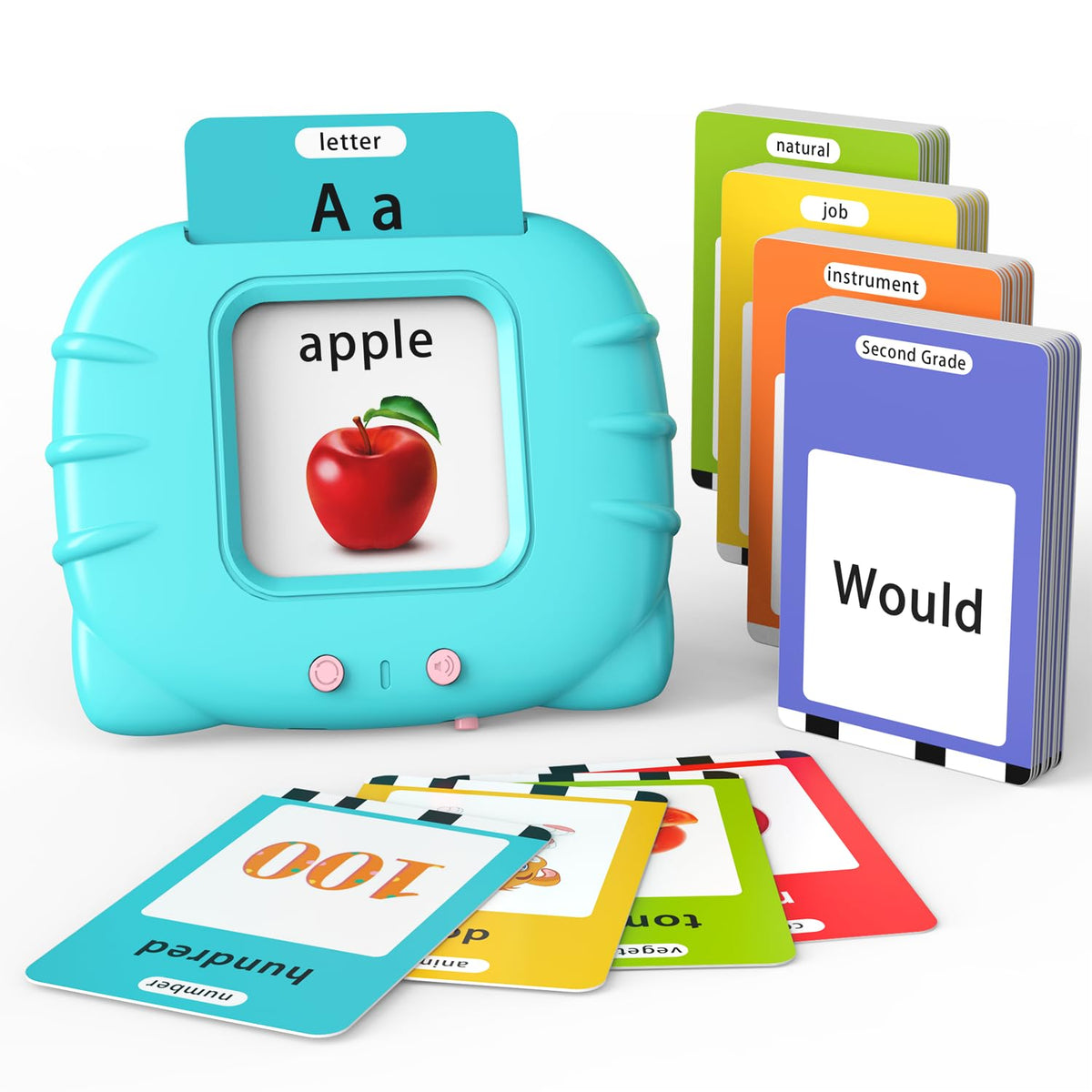 Lapare Talking Flash Cards Toys for Toddlers 2 3 4 5 6, Learn ABC Letters, Numbers 0-100,Phrases,Objects, Adjectives, and More Dolch Sight Words, 280 Cards with 560 Words/Phrases