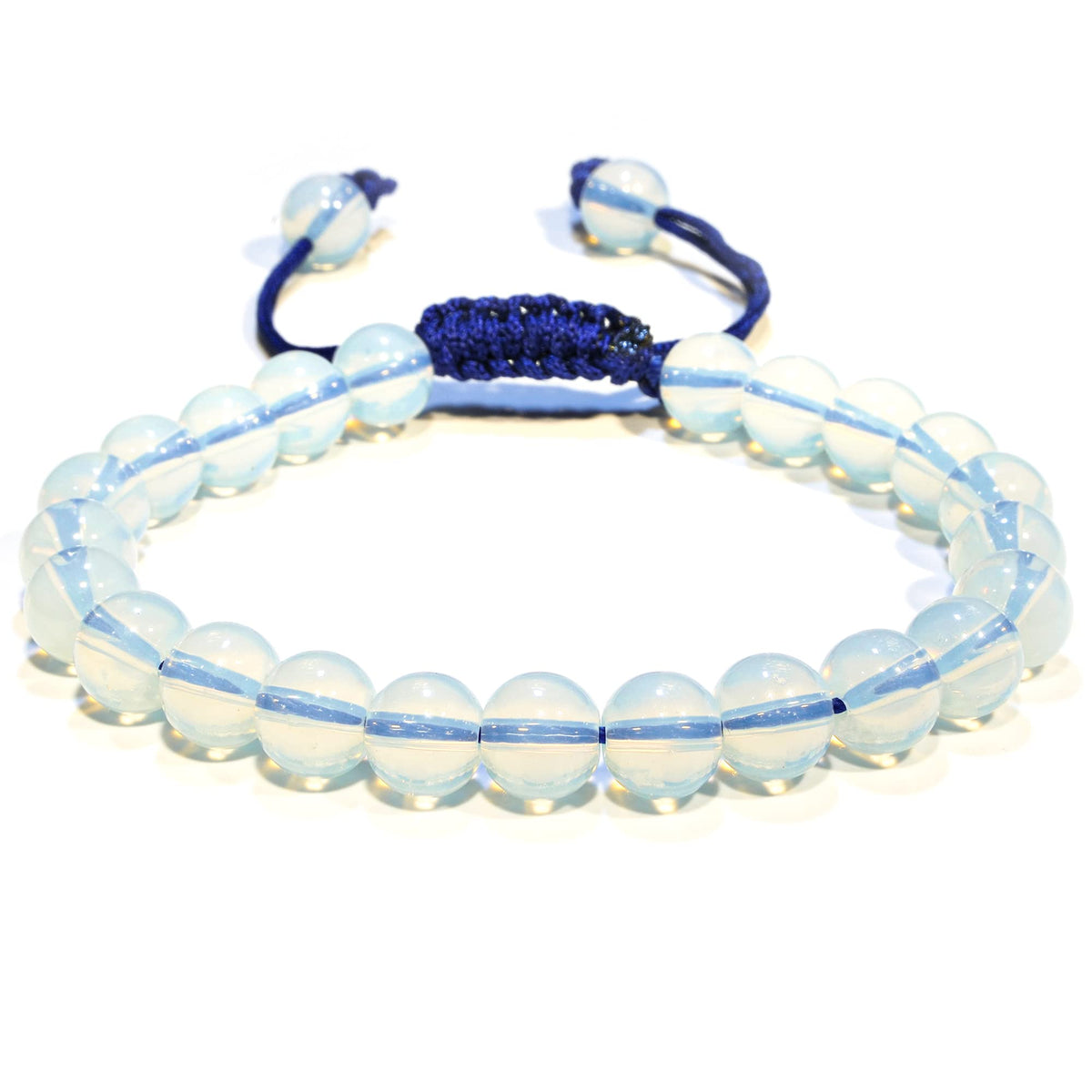 ANAYA AGATE Healing Crystal Bracelet – Chic Gemstone Bracelet for Men and Women – 8mm Round Bead Bracelets for Spiritual Healing, Protection, Positive Energy - Opalite