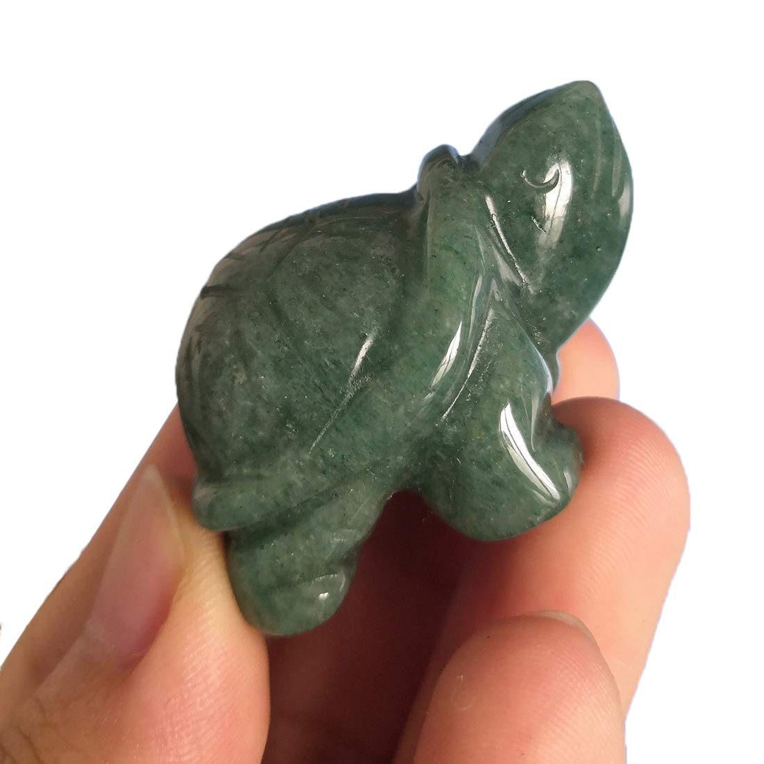 Gemgogo 2 Pcs Natural Green Aventurine Crystals and Healing Stones,Pocket Carved Tortoise Decor Animal Figurine 1.5 Inches Room Decor Gemstone