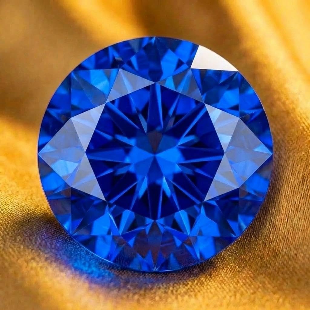 AGL Certified Lab Grown Sapphire, Brilliant Cut Loose Stone, for Fine Jewelry Making, 0.5 Carat (5mm)