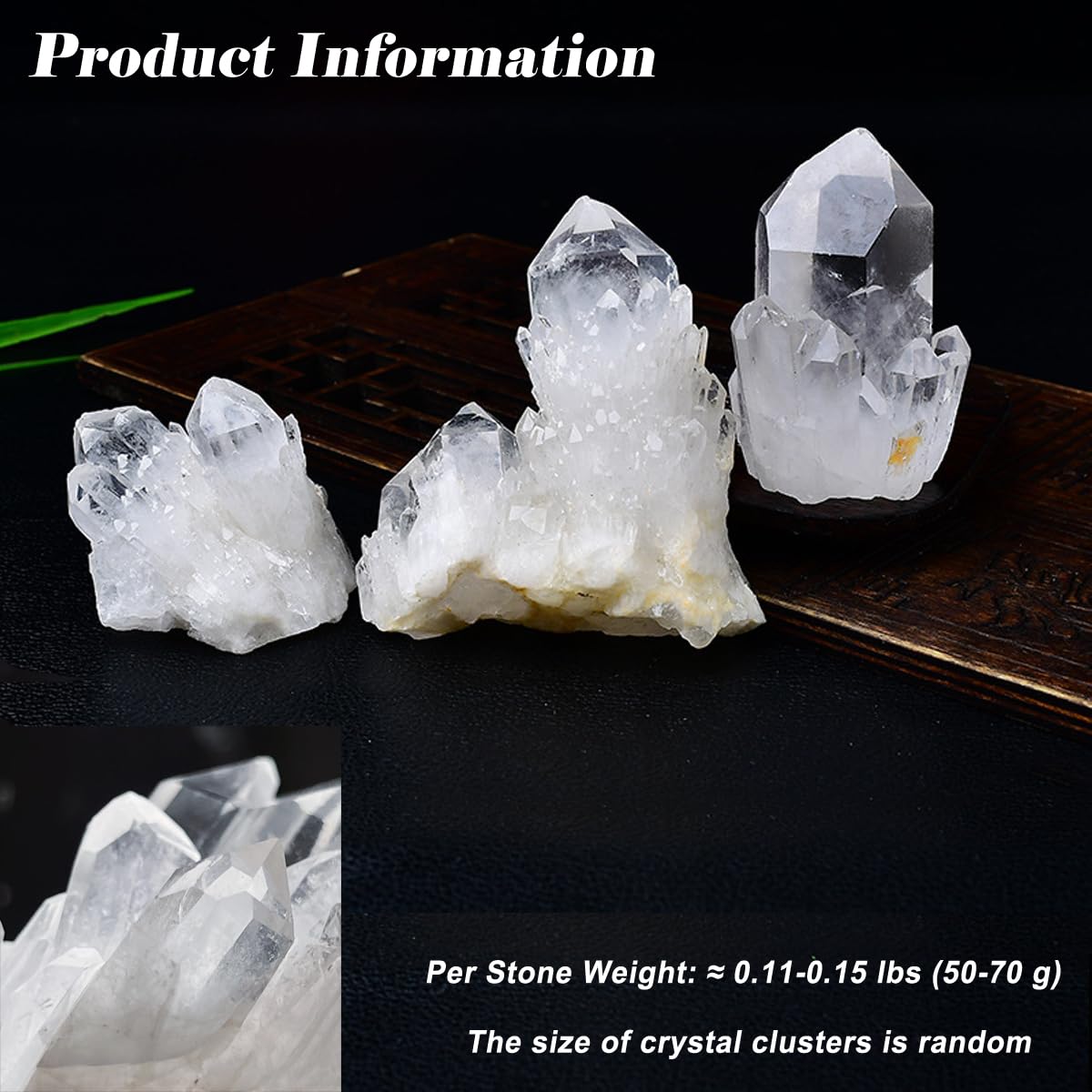Erliway 1 Pcs Natural Clear Quartz Crystal Cluster, Clear Pineapple Quartz Cluster Healing Crystal, Raw April Birthstone Crystals for Birthday Gift Reiki Healing and Home Decoration (0.11-0.15 lb)