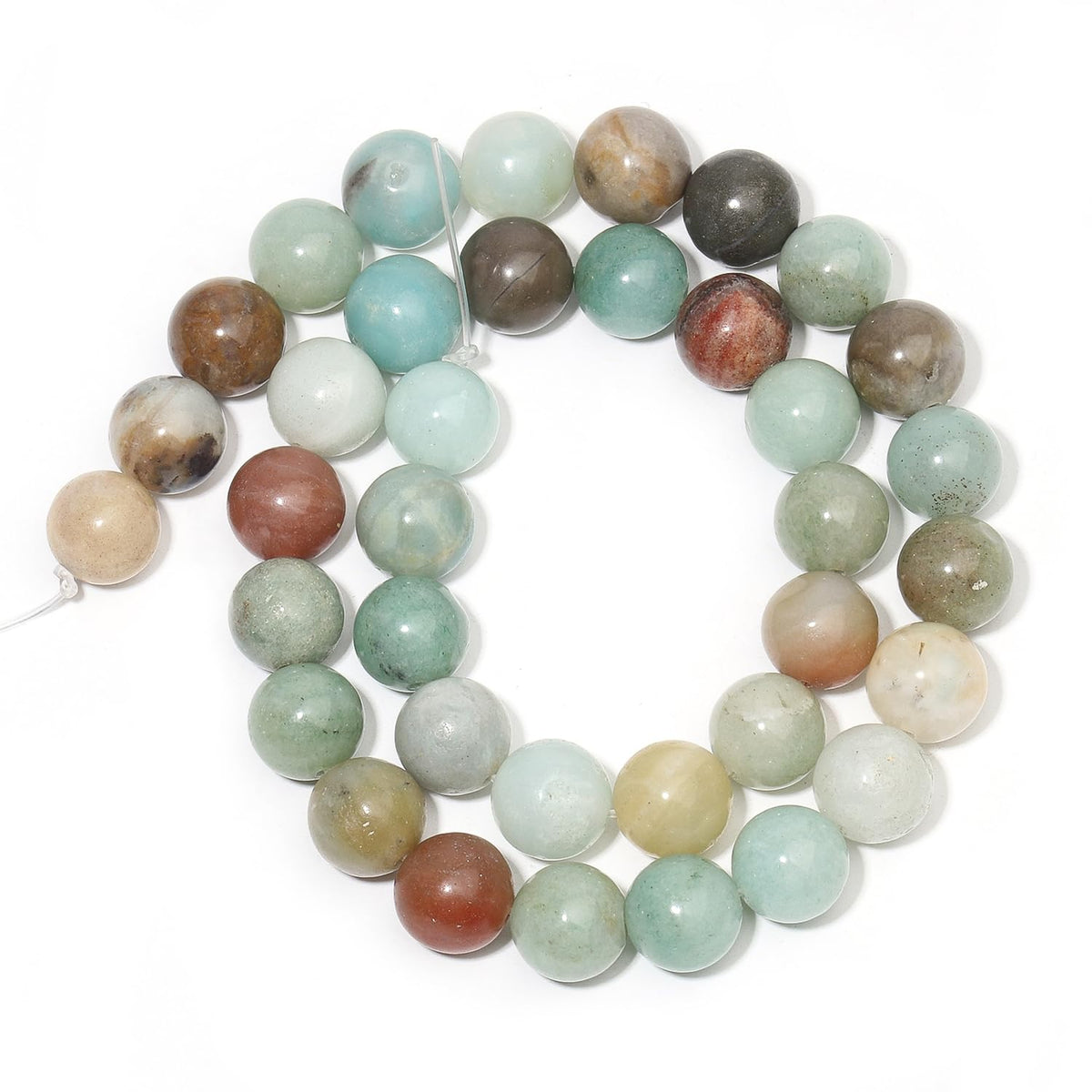 60pcs 6mm Natural Stone Beads Amazonite Beads Crystal Gemstone for Jewelry Making, DIY Bracelet Necklace