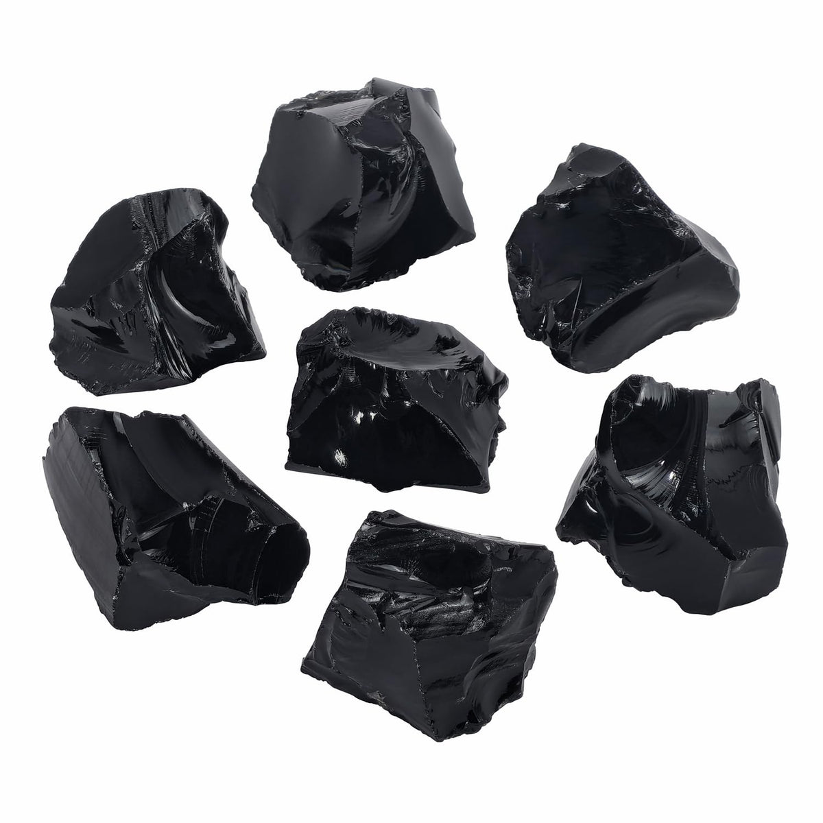 Nvzi Raw Black Obsidian Stone Bulk, Real Gemstones and Crystals, Rocks and Minerals, Healing Crystals, Quartz Crystals and Healing Stones, Cuarzos Originales De Energia Y Piedras(1LB)
