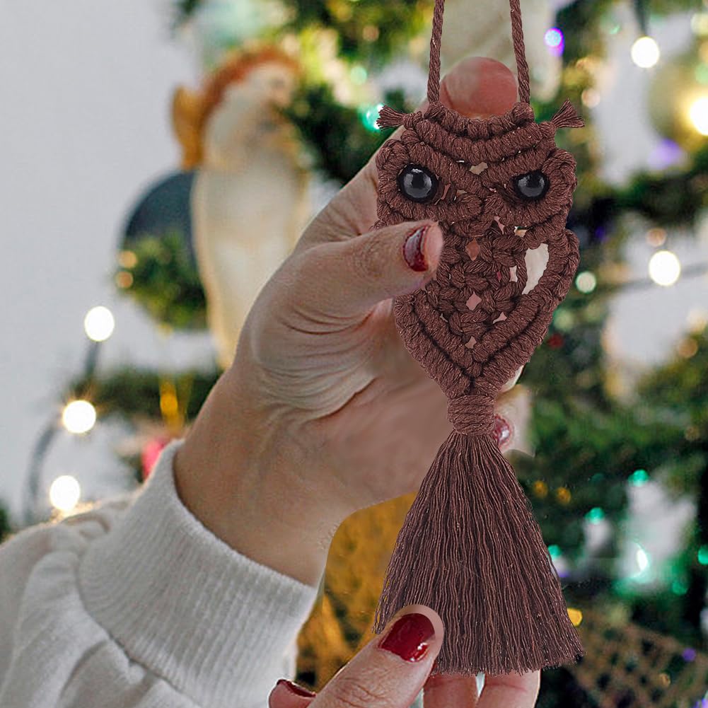 ACRNIGHEET 5PCS Macrame Kit for Adults Beginners Owl Macrame Wall Hanging Supplies Boho DIY Craft Kits for Adults Includes Instruction with Video Home Decor