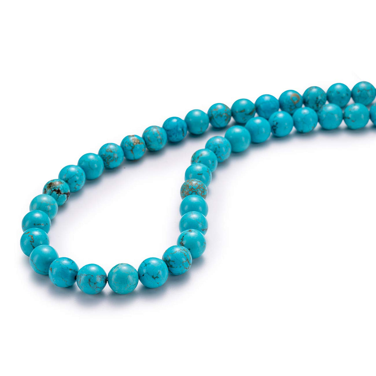 BEADIA Natural Blue Turquoise Stone Round Loose Semi Gemstone Beads for Jewelry Making 6MM 61PCS