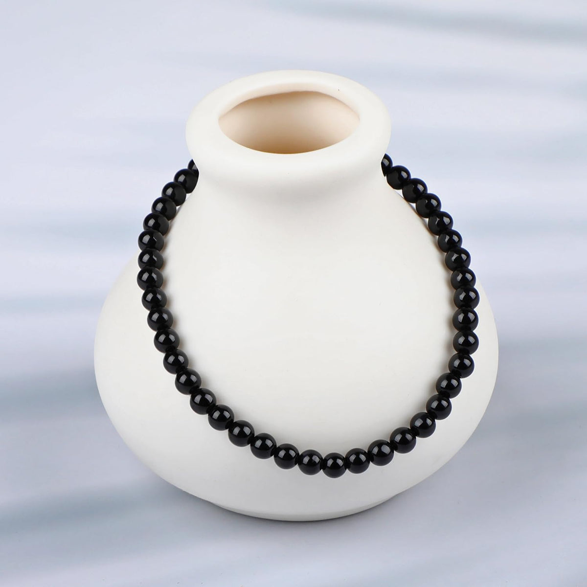 LPBeads Handmade Natural Gemstone Stretch Elastic 4m Black Onyx Bracelet Healing Crystal Round Stone Beads Jewelry Gifts for Women Men