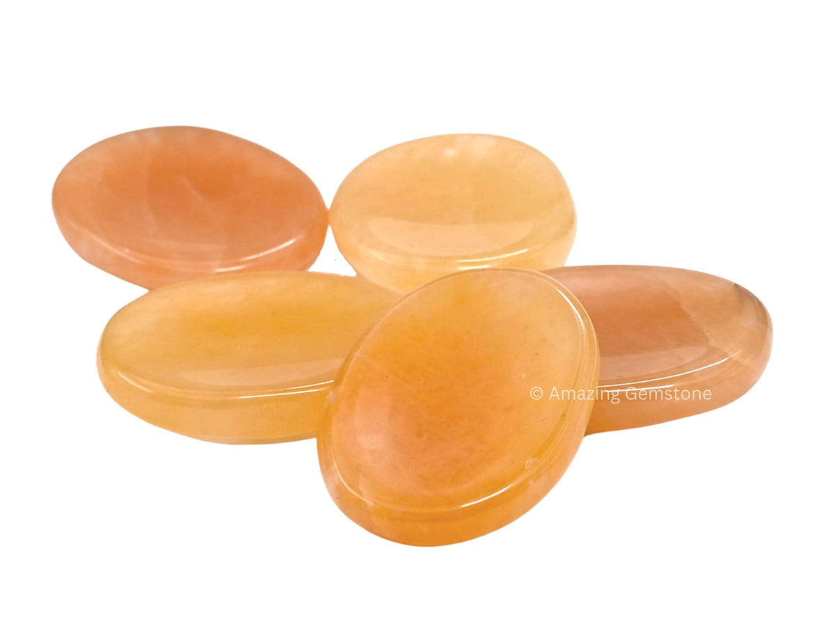 Amazing Gemstone Red Aventurine Worry Stone Crystals and Healing Stones - Worry Stones for Stress Relief Gifts - Piedra Crystal Fidget for Meditation - Unique Stocking Stuffers and Birthday Gifts