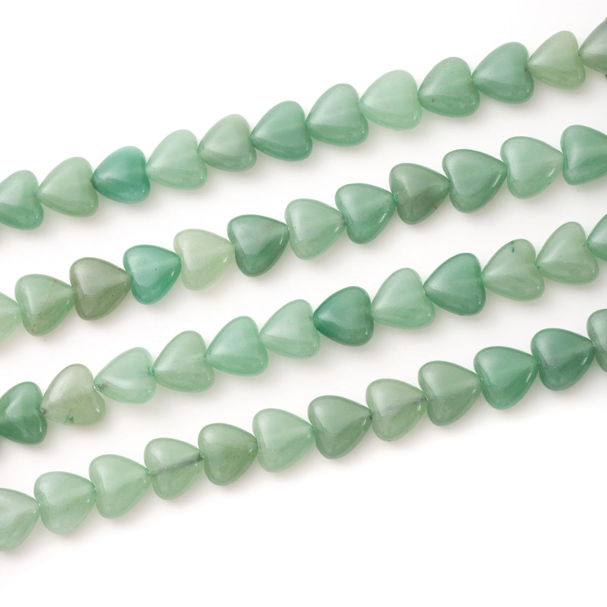 Natural Heart Shaped Green Aventurine Stone Beads 10mm Loose Crystal Healing Beads for DIY Necklace Bracelet Making Gemstone Craft Supplies