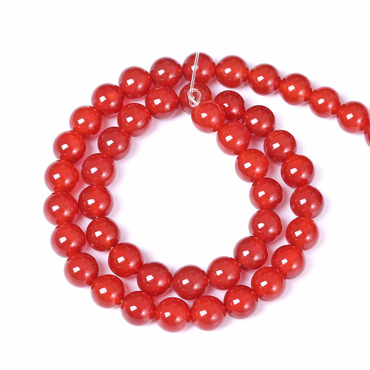 8MM 46PCS Natural Stone Red Agate Loose Beads for Jewelry Making DIY Bracelet Semi Precious 1 Strand