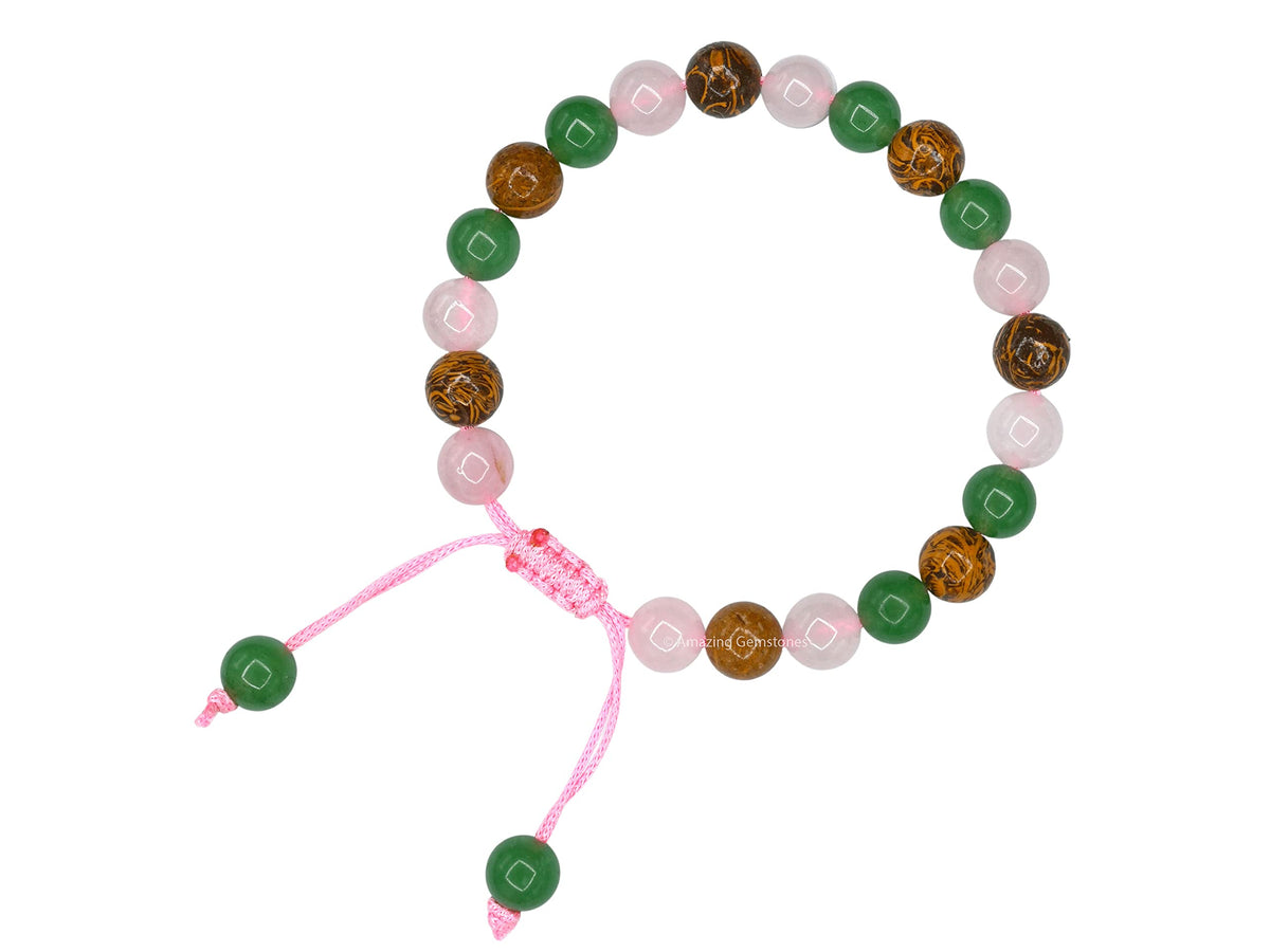 Amazing Gemstone Bracelet for New Mom Manifestation - Green Aventurine Mariyam Jasper Rose Quartz Bracelet Set for Men Women Healing Calming Anxiety Stress Relief Gifts Pulseras Para Hombres Mujer