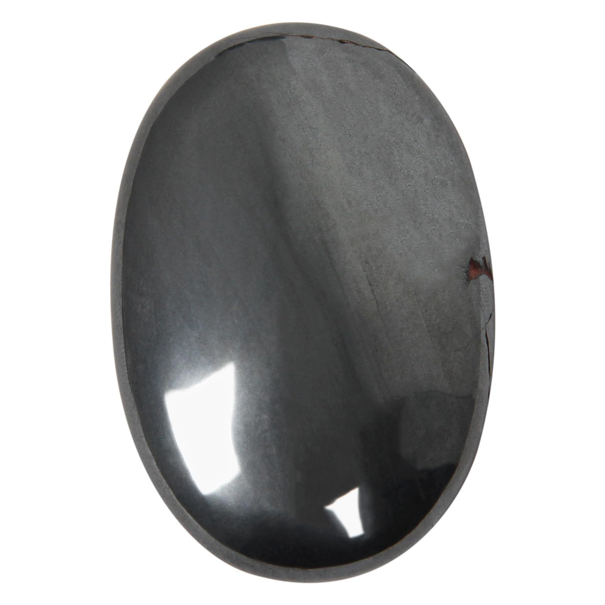 Orientrea Hematite Palm Stone-1 Pc Hematite Pocket Energy Stone, Smooth Healing Crystal Worry Stones