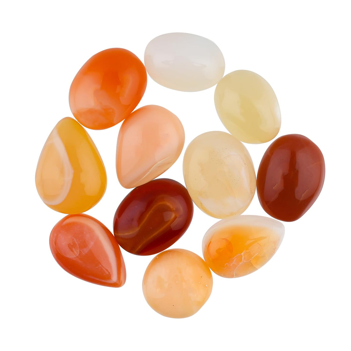 ColouredRocks (9-12 pcs. MEXICAN FIRE OPAL, Mix Shape, Natural Cabochon Crystals, Loose Gemstone, Wholesale Polished Supply, Jewelry Making, DIY Craft, Gem Collection (8-12 mm free size)